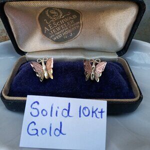 Solid 10kt Gold Coleman & Co. Butterfly Earrings